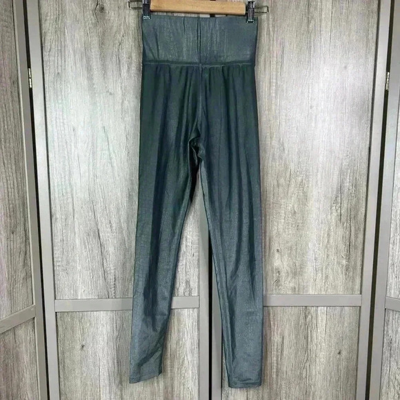 Carbon 38 Leggings Small Shine High Waist Blue Color Sz S - Picture 1 of 5